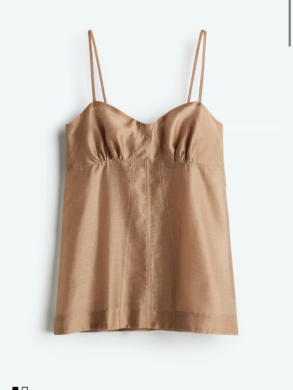 H&M Satin-Look Brown Spaghetti Strap Cami